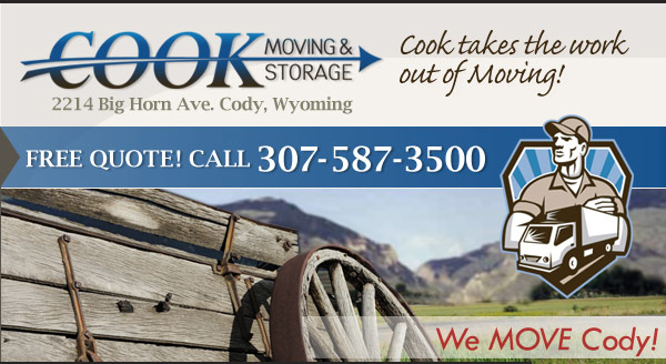 Cook Moving & Storage Movers Cody Wyoming Self Storage Warehouse Storage Vehicle Storage Corporate Relocation Business Movers Residential Moving Household Movers WY